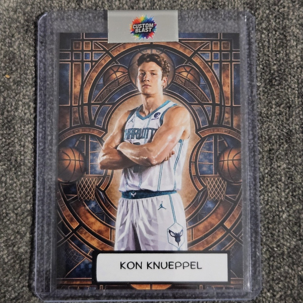 Kon Knueppel CUSTOM Stain Glass Basketball Card Charlotte Hornets